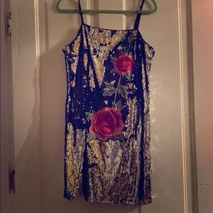 F21 Sequined Rose Dress